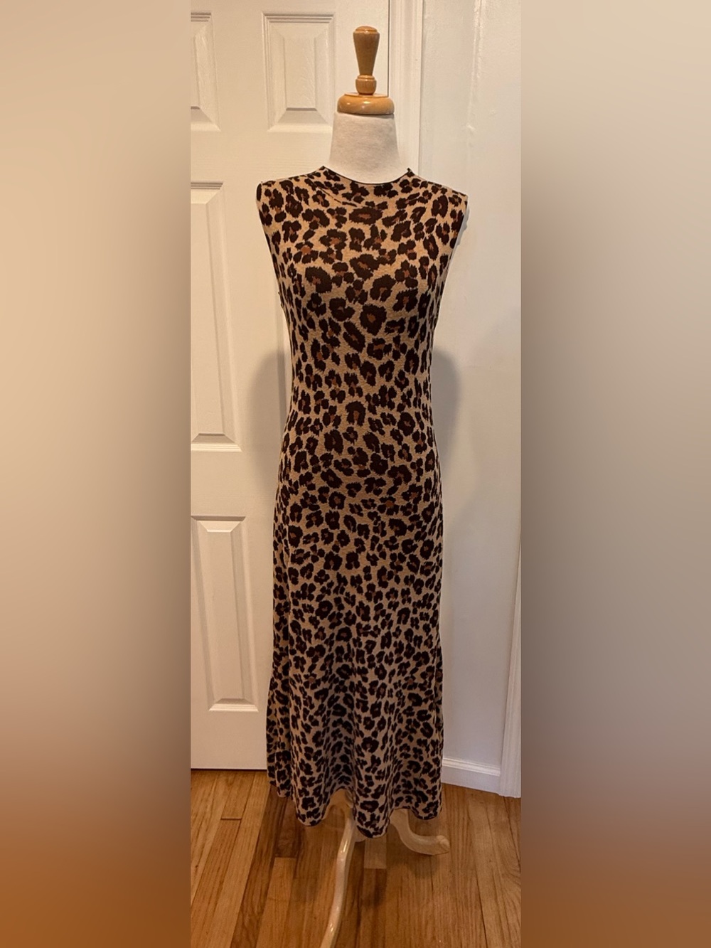 Ann Taylor Leopard Print Sleeveless Maxi Dress in Brown and Black